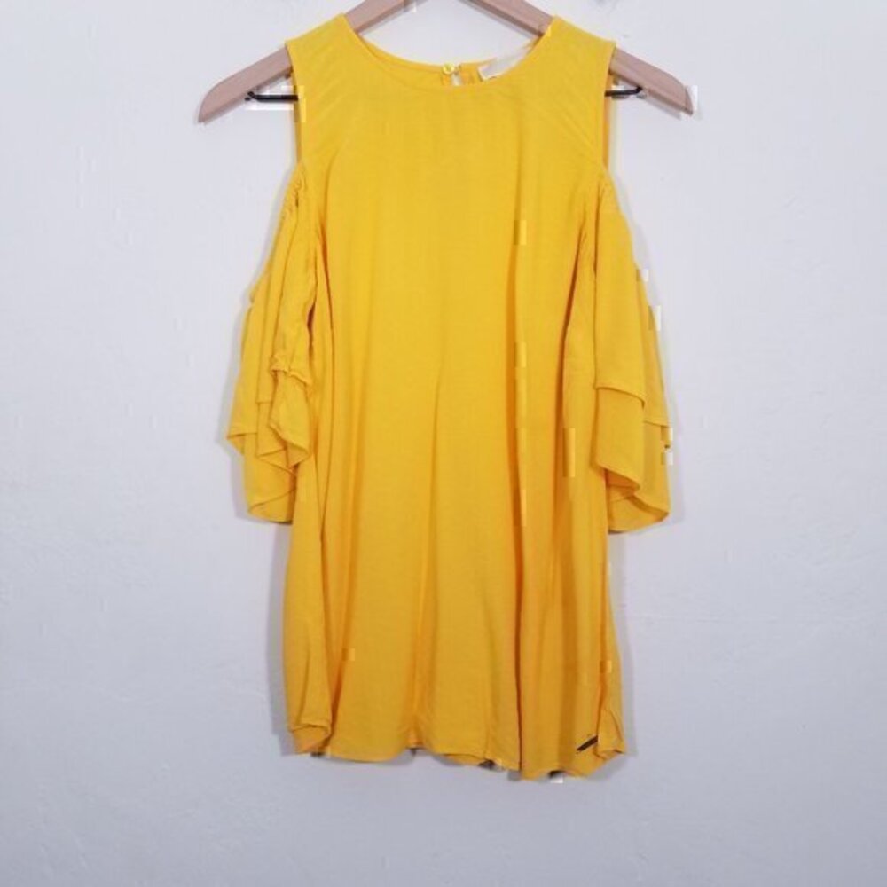 MICHAEL Michael Kors Off The Shoulder Top Blouse Yellow Size S